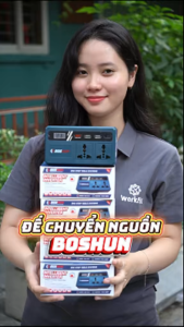 [2 Ổ CẮM 220V] Đế Chuyển Điện Boshun BS-CD220PRO Bản Nâng Cấp Công Suất 150w Chuyển Nguồn 21V-220V