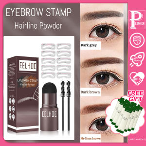 EELHOE Eyebrow Powder Eyebrow Stamp Stencil Eye Brow Stamp Shaping Kit Waterproof Eyebrow Makeup Brow Shape Shadow Powder Makeup Stick Contouring Powder Filling Hair Seam Handy with Eyebrow 10 Templates And Brush (M1B-P8)