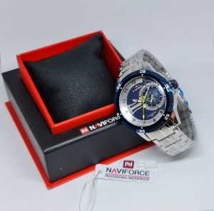 Jam Tangan Pria Laki Fashion Naviforce Stainless Steel Anti Air Elegan Dan Mewah