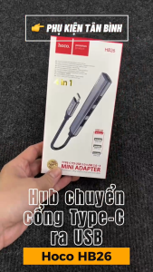 Hub Chuyển Cổng Type C Ra USB 3.0 & USB 2.0 Hoco HB26 Chính Hãng
