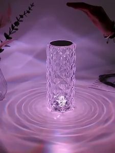 Crystal lamp touch rose shadow table lamp LED color changing RGB night light with USB remote control 16 Color