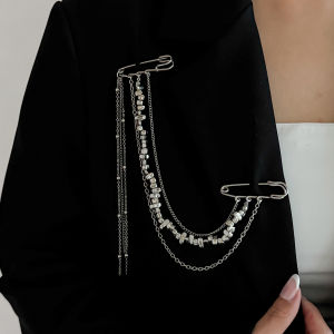 Ingemark | Ingemark Elegant Irregular CCB Brooch for Women Vintage Metal Tassel Dress Suit Collar Pins Clip Party 2026 New Couple Jewelry