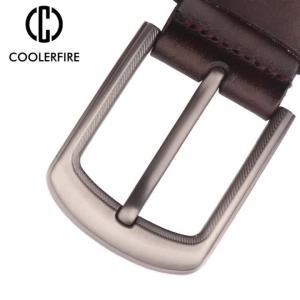 Men Top Full Grain 100% Cowhide Genuine Leather Belt With High Quality Zinc Alloy Buckle Bekts For Men TN001