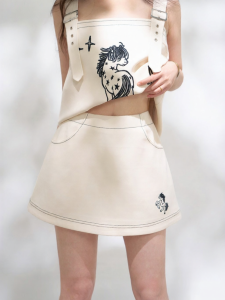 KEIKO | Slim High Waist Embroidery A-line Skirt
