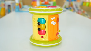 GOODWAY Wonder Exploration Musical Drum Shape Sorter Sensory Learning Toy Montessori Activity Drum Baby Educational Music Toy Interactive Play Center Fine Motor Skills Hand Eye Coordination Early Development Gift for Toddlers Children Age 10 Months and Ab