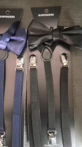 Dasi Kupu Kupu Hitam Suspender Pria Set Dress Party Elegant Untuk Pakaian Pengiring Pria