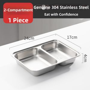 Stainless Steel Sectional Dish Serving Tray for Hot Pot Ingredients
