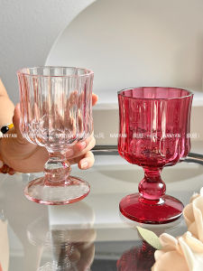 Cốc Rượu Vang Tay Cầm Cao Màu Hồng Cẩm Cổ Điển Cốc Sâm Panh Cốc Nước Cốc Trái Cây Cốc Whiskey Cốc Thủy Tinh Kiểu Nhật Bản
