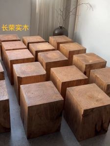 Rustic Root Carved Wooden Bench Hotel Decorative Item Sofa Side Table Tea Table Tree Stump Base Low Stool B&B Bedroom Table