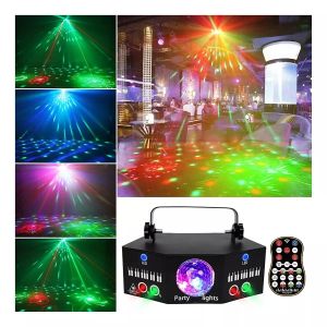 Đèn Sân Khấu Hiệu Ứng Laser LED RGB Đèn Bi Disco Đèn Chiếu Sáng Tiệc Tùng Ngoài Trời Điều Khiển DMX Thân Đèn Sắt Kiểu Mới