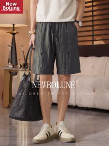 NEW BOLUNE | Linen Loose Fit Straight Casual Shorts