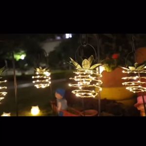 Đèn trang trí sân vườn đèn năng lượng mặt trời trái thơm T81 TMC Store - Treo ban công bonsai sân thượng