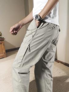 Quần Dài Công Sở Nam Mùa Xuân Hè Mỏng Thoáng Khí Cotton Rộng Ống Đứng Cỡ Lớn Quần Dài Thường Ngày Thoải Mái