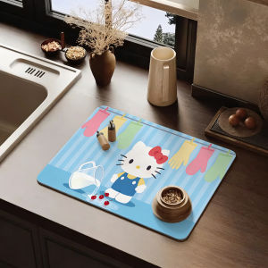 Sanrio | Hello Kitty Kitchen Gloves Spilled Milk Placemat Non-Slip Rubber Base Washable Table Mat Multiple Sizes