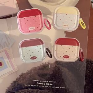 Bonne Cute Korean Polka Dot AirPods Case For AirPods 4 AirPods 3 AirPods Pro 2 Soft Silicone Cover Shockproof Anti Scratch Protective Wireless Earphone Case