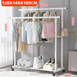 Floor-mounted drying rack Double rod balcony drying rack Wheeled double-rod Floor standing drying rack Balcony Indoor