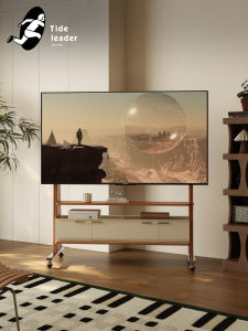 Vintage Real Wood Mobile TV Stand 85 Inches