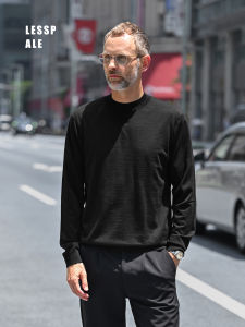 เสื้อสเวตเตอร์ถักคอปกกลมผู้ชาย Pure Merino Wool เสื้อเชิ้ตถักนิตติ้งสำหรับฤดูใบไม้ร่วงและฤดูหนาว เสื้อผ้าทำงานแบบลำลอง เสื้อผ้าผู้ชาย เสื้อผ้าผู้ชาย