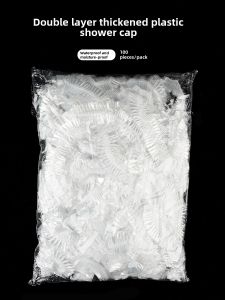 Waterproof Thickened Plastic Bath Cap Disposable Hair Covering for Shower Dyeing And Conditioning Hotel Kitchen PE Hair Cap