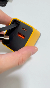 Atzebe GaN 65W Super Fast Charger | Compact Travel Adapter for All Devices built in cable Type C