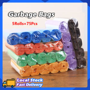 5 Rolls Garbage Bag 45*50cm Kitchen Waste Bag Plastic Bin Liners Rubbish Thicken Point Break Household Disposable Kitchen Bathroom Garbage Bag
