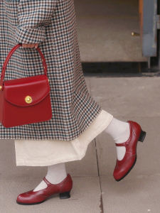 Xu Xing Ji Margaret Lin Weicheng Vintage Mary Janes Cheong Sam Shoes Wine Glass Heels Women Fashion Single Shoes Pig Skin