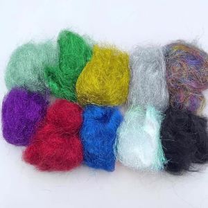 Bimoo 1/10Packs 6.5cm/2.56" Long Ice Dubbing Synthetic Fibers Baitfish Streamer Shimmer Thin Ice Wing Minnow Fly Tying Material