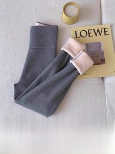 MiiOW | Quần dài ấm áp bằng vải nỉ dày đặc cho nữ MiiOW Quần dài mùa thu đông màu đen Quần dài cotton cơ bản ấm áp thoải mái