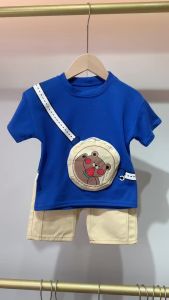 เสื้อผ้ายาวยืด เสื้อผ้าผม สมุดเสื้อผ้าเด็กฤดูร้อนสบาย ๆ ชุดกางเกงขาสั้นแขนสั้น น่ารักสบาย ๆ