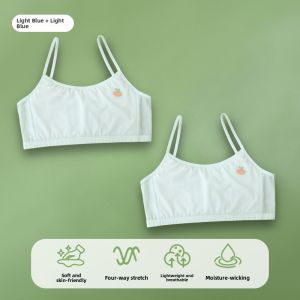 miiow | Girls Ice Silk Underwear Thin Summer Vest For Stage One Teenage Girls Age 8 To 12 Years Old Nylon Fabric Breathable Comfortable