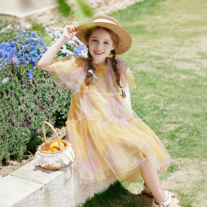 XIANGYING | Fashion Gradient Print Dress For Girls