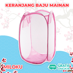 Miloku Keranjang Basket Tas Hamper Organizer Box Laundry Baju Pakaian Celana Kotor Mainan Anak Lipat Multifungsi Flexible Murah Bagus