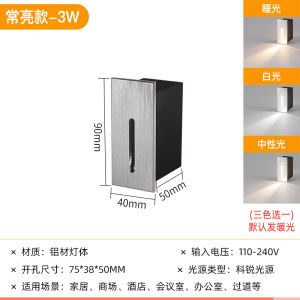 Staircase Induction Lamp LED Human Body Sensor Floor Lamp Embedded Hotel Corridor Wall Corner Step Light Night Light Decor