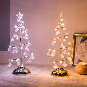 Đèn Bàn Hình Cây Thông Noel LED Pha Lê Hiện Đại Chạy Bằng Pin Đèn Trang Trí Bàn Làm Việc Cho Phòng Ngủ Phòng Khách - Ý Tưởng Quà Tặng Lễ Hội
