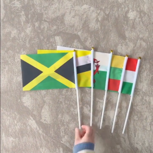 10pcs Hand Held Flag with Poles 14*21CM 95 Countries The Olympic Games United Nations National Flags
