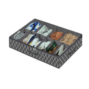 Foldable Under Bed Shoe Storage Organizer Dustproof Non Woven Storage Box with Clear Window Space Saving Shoes Organizer