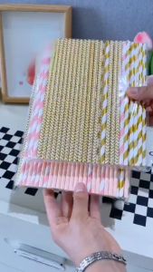 หลอดกระดาษสีชมพูสำหรับงานปาร์ตี้ 25 ชิ้น สำหรับน้ำผลไม้ปั่น ของตกแต่งงานวันเกิด งานแต่งงาน คริสต์มาส