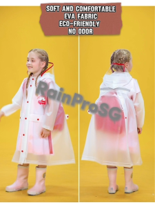 RAINPRO Childrens EVA Raincoats for Kindergarten and Elementary School Students w Backpack Slot