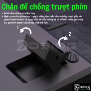 Bàn phím cơ Deiog AK98 led RGB chống nước IPX7 98 phím gõ mượt linear switch