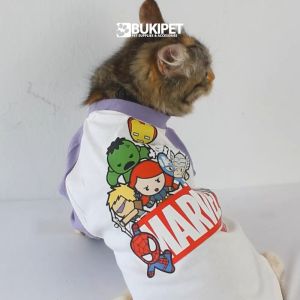 Baju kucing anjing kelinci monyet cowok cewek  lucu murah aksesoris hewan-BUKIPET TEE MARVEL SERIES