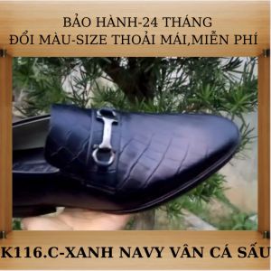Giày lười da bò nam mã k116giày da nam cao cấpsản phẩm được sản xuất theo phương thức thủ công tỉ mỉ và tinh xảohàng việt namchất lượng thượng hạngchất liệu da bò nhập khẩu màu đennâuxanh navy.