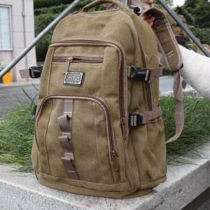 Retro Thickened Canvas Backpack Mens Double Shoulder Travel Bag Outdoor Leisure Pure Color Backpack for High School And Middle School Students