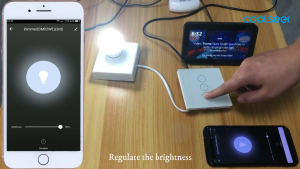 Công tắc Wifi mặt kính cường lực chỉnh độ sáng đèn (Dimmer switch) dùng ứng dụng Tuya/ Smart Life