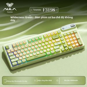 AULA | Bộ Bàn Phím Và Chuột Không Dây AULA F3198 Tri Mode Bluetooth/Micro USB 98 Phím Cảm Giác Cơ Học Yên Tĩnh Để Gõ Văn Bản Văn Phòng