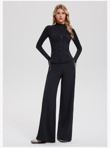 COSLEAF | Turtleneck Zip Slim Fit Fleece Fitness Set