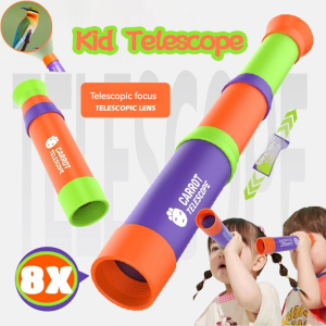 Carrot Telescope 8x Lens Educational Games Retractable Toys Mini Portable Telescope for Kids Gifts