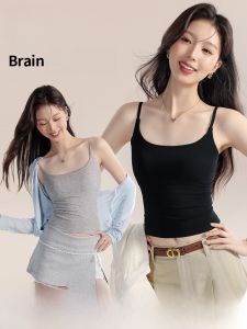 MiiOW | Cat Woman Strap Vest Womens Spring Summer New Style With Chest Pad Slimming Hide Side Breast No Wear Bra Modal Beautiful Back Top