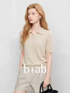 Summer New Polo Neck Stripe Knitwear Blouse