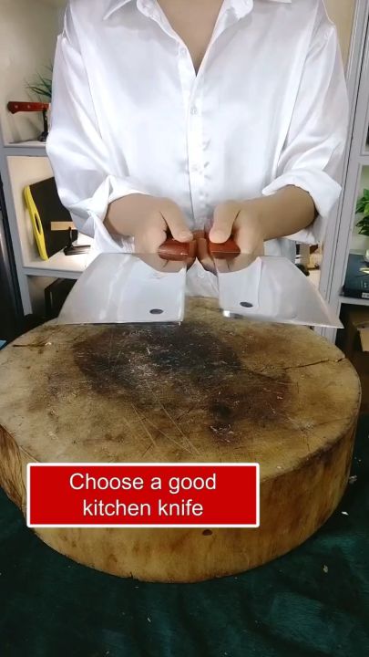 Stainless Steel Combination Knife set Solid Wood Handle Memotong Kapak