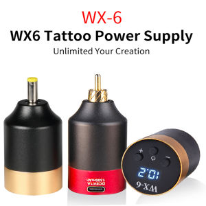 WX-6 Mini Tattoo Power Supply Rechargeable 1300mAh Battery Resource RCA/DC Interface For Body Art Tool Supplies